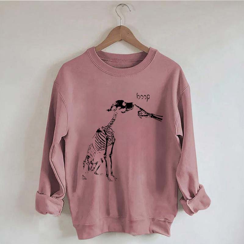 Dog Skeleton Boop Halloween Sweatshirt