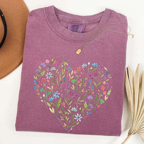 Wildflower Heart Graphic T-Shirt