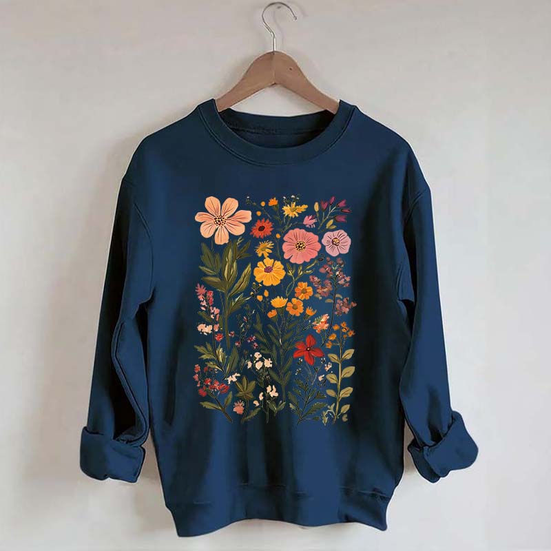 Colorful Wildflower Nursery Botanical Sweatshirt
