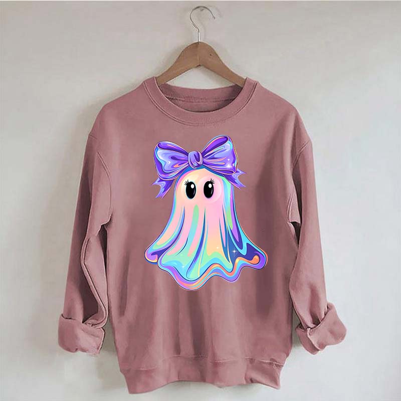 Shimmering  Iridescent Glitter Ghost Sweatshirt