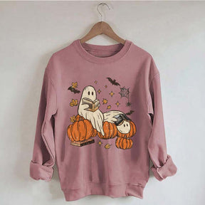Ghost Reading Fantasy Book Sweatshirt