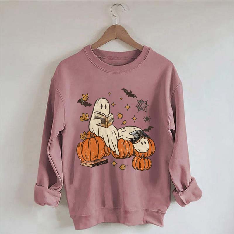 Ghost Reading Fantasy Book Sweatshirt