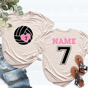 Custom Volleyball Heart Mom T-Shirt
