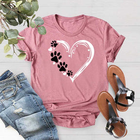 Paw Heart Cat Dog Lover T-Shirt
