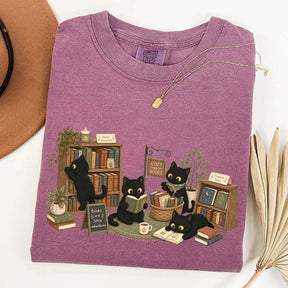 Comfort Colors Bookstore Black Cats T-Shirt