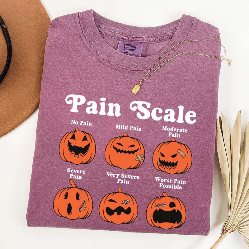 Pain Scale Fall Pumpkin Nurse T-Shirt