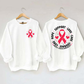 Breast Cancer Awareness Support Love Care Courage Sweatshirt