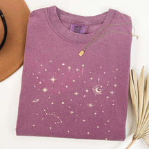 Celestial Stars Minimal Moon Constellation T-Shirt