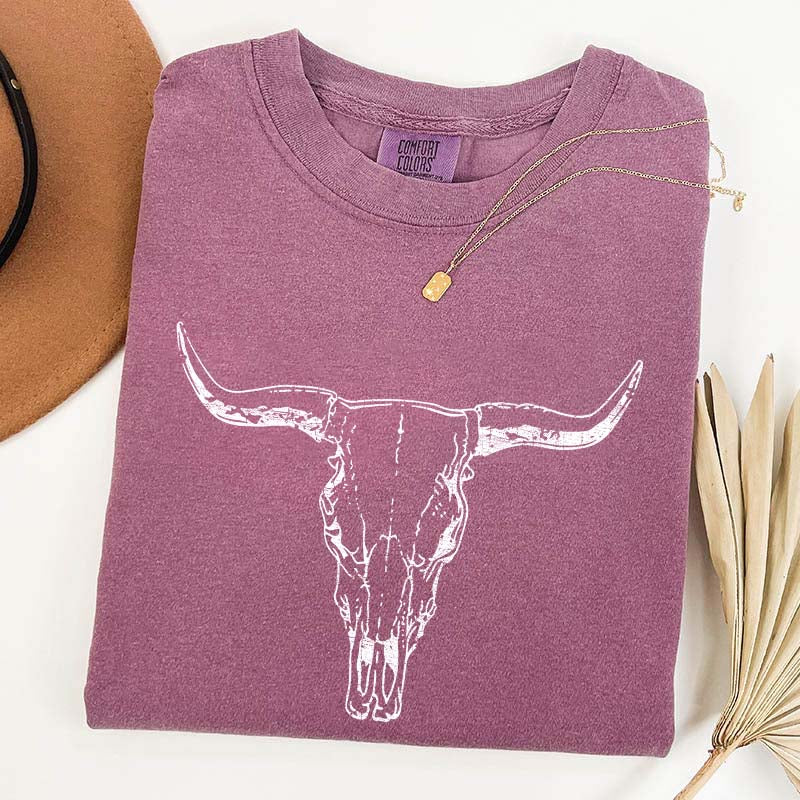 Comfort Colors Boho Cow Skull T-Shirt