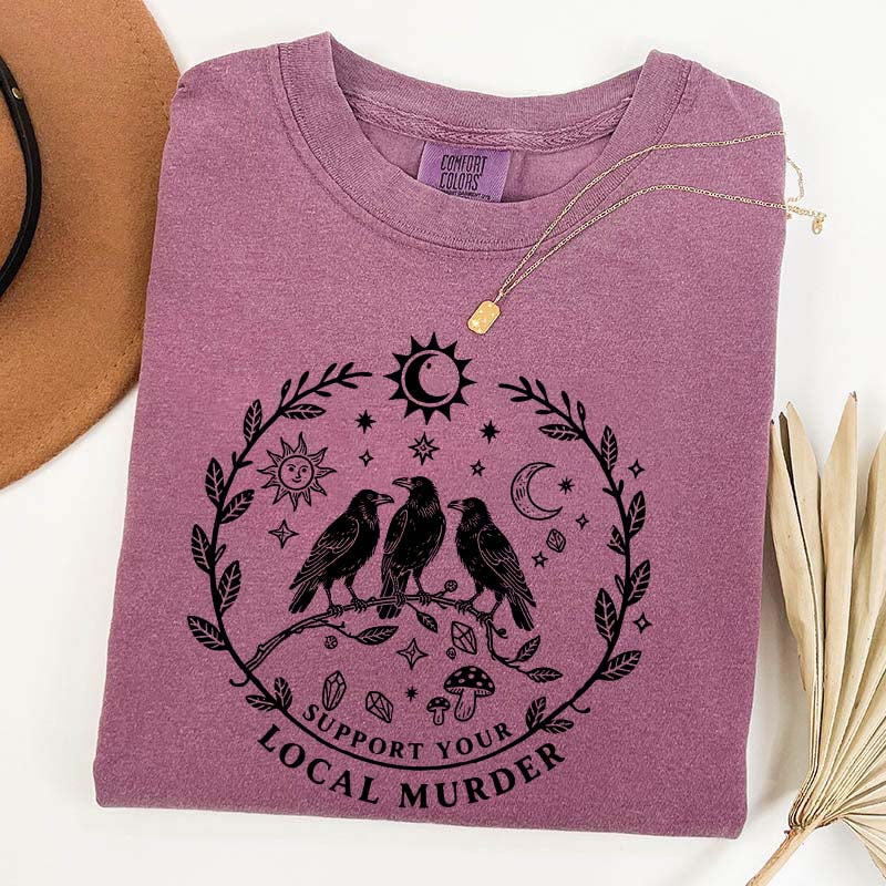 Support Your Local Murder Sun And Moon T-Shirt