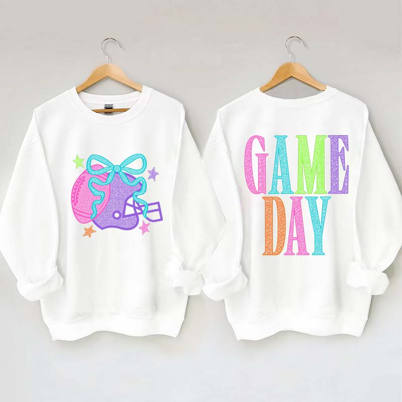 School Spirit Football Printed Sweatshirt