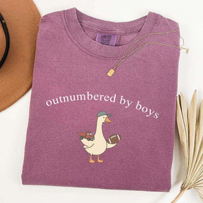 Outnumbered by Sons Mom Goose T-Shirt