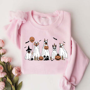 Retro Spooky Season Dog Ghost Sweatshirt