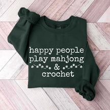 Happy People Play Mahjong & Crochet Sweatshirt