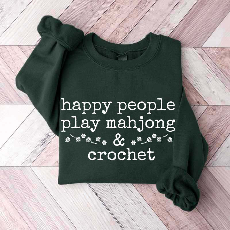 Happy People Play Mahjong & Crochet Sweatshirt