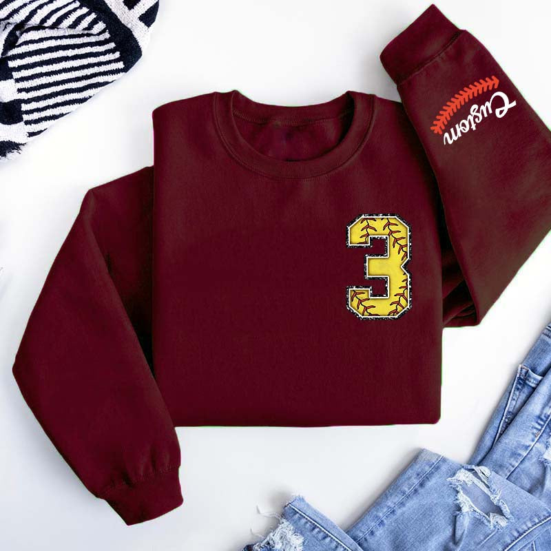 Custom Sleeve Softball Sweatshirt