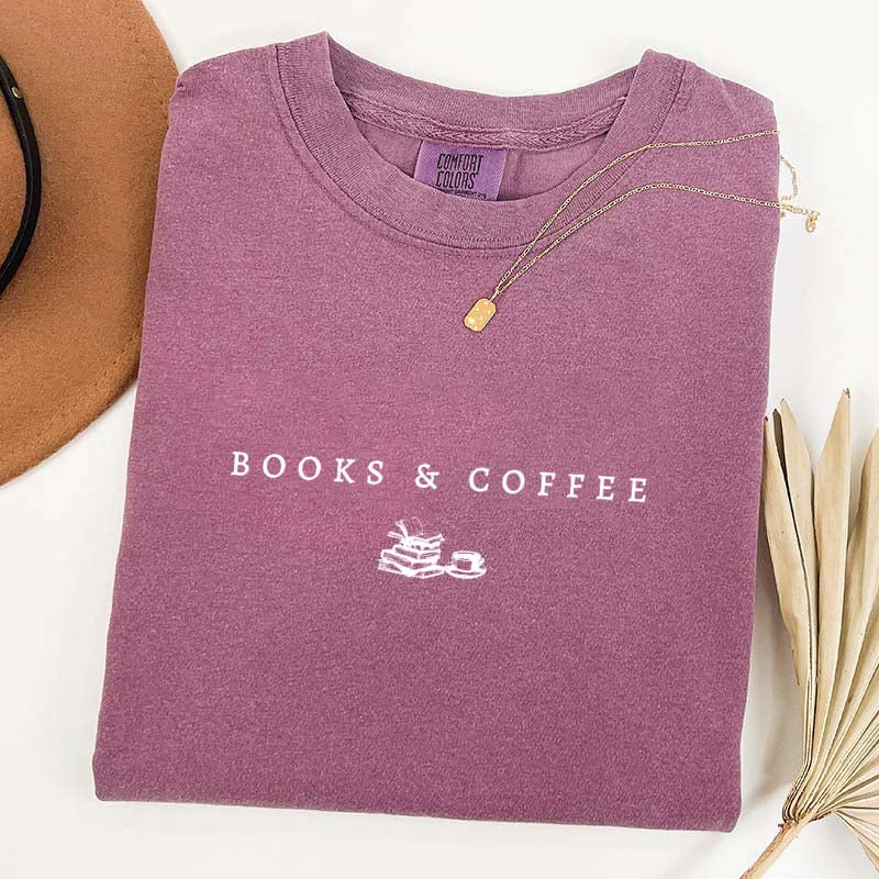 Books and Coffee Reading T-Shirt