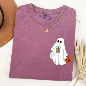 Halloween Ghost Iced Coffee Lover T-Shirt