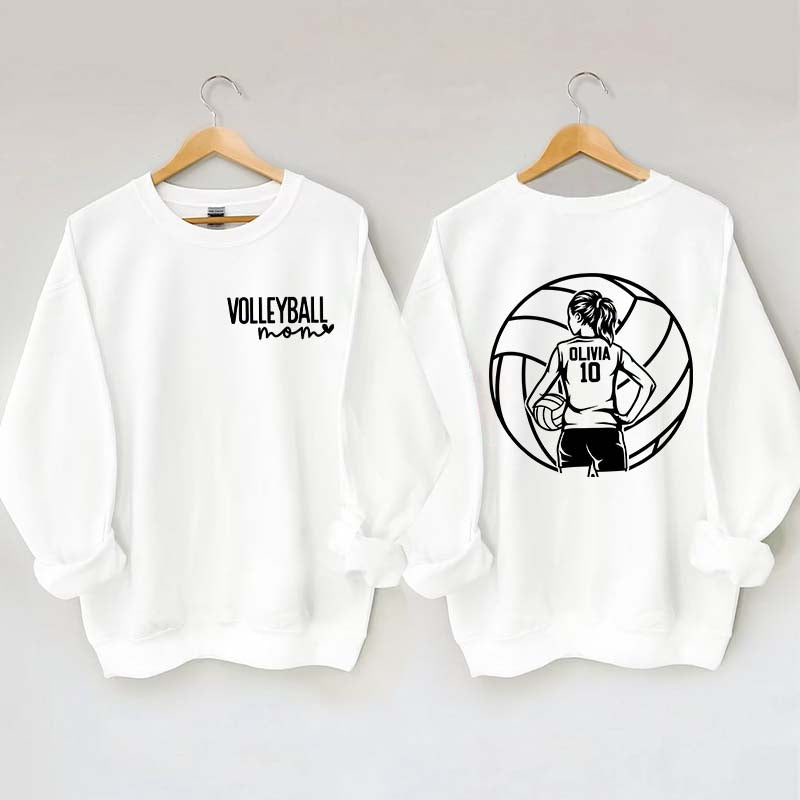 Personalized Volleyball Mom Name & Number Sweatshirt