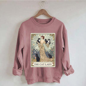 Cat Lady Tarot Card Vintage Sweatshirt
