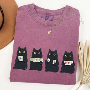 Mahjong Black Cat Game Night T-Shirt