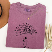 Jesus and Sheep Religious Women T-Shirt