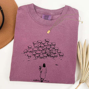 Jesus and Sheep Religious Women T-Shirt