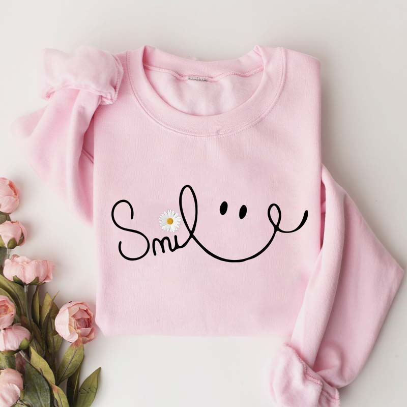 Cute Fall Daisy Smile Sweatshirt