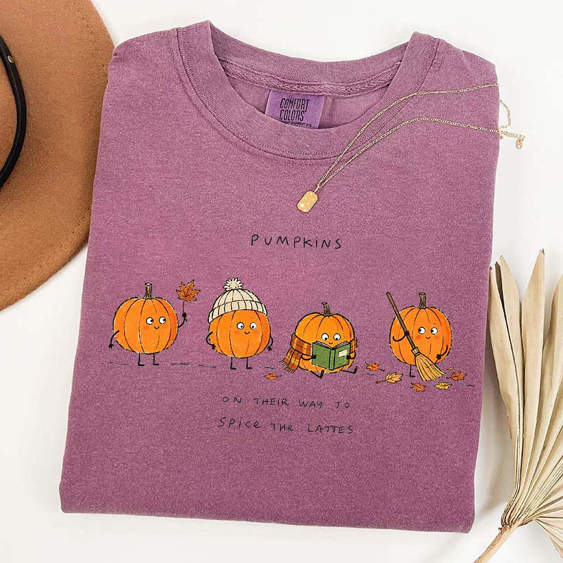 Pumpkins on Their Way to Spice the Latte Graphic T-Shirt