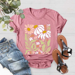 Boho Wildflowers Floral Nature Simple T-Shirt