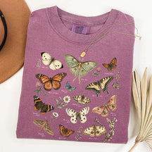 Vintage Butterfly Botanical Chart Moth T-Shirt