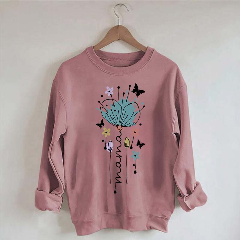Mama Flower Butterfly Sweatshirt