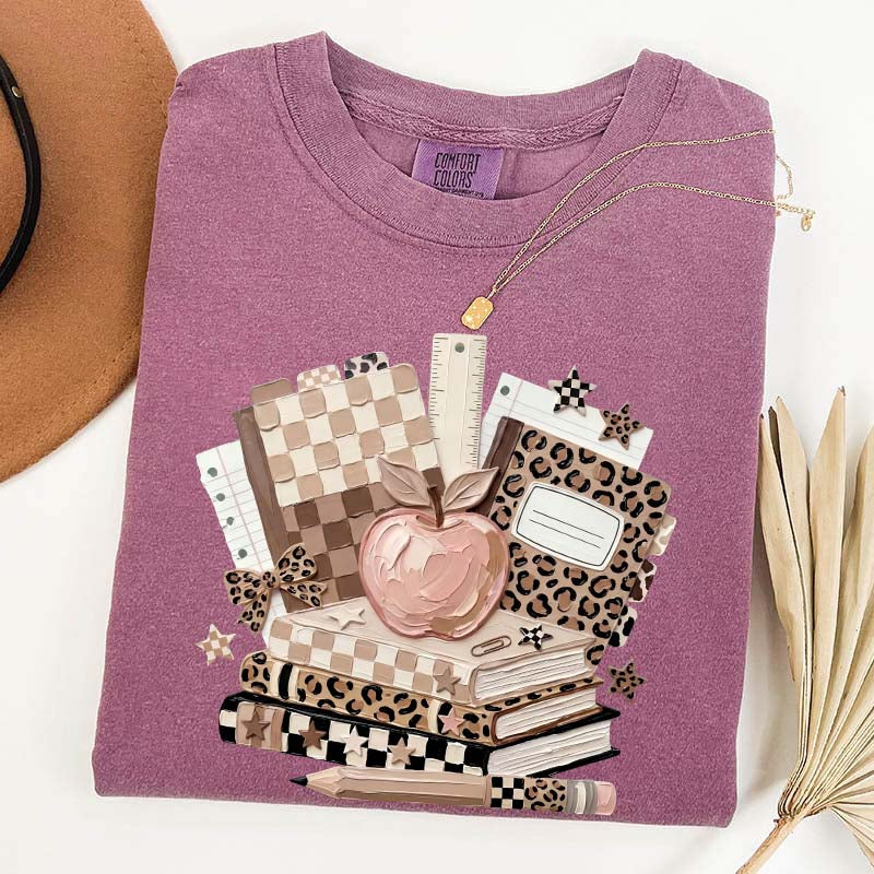 Checkered Leopard Teacher T-Shirt