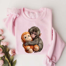 Cute Baby Monkey With Plush Toy Sweatshirt