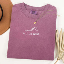 A Little Wild Comfort Colors Minimalist Horse T-Shirt