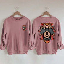 Lucky Leopard Traditional Tattoo T 8 Ball Sweatshirt