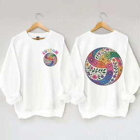 Personalized Volleyball Floral Sweatshirt