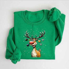 Christmas Reindeer Festive Holiday Funny Deer Sweatshirt