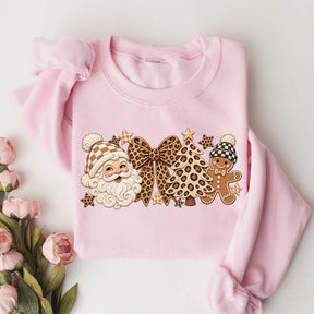 Leopard Christmas Comfort Colors Santa Sweatshirt