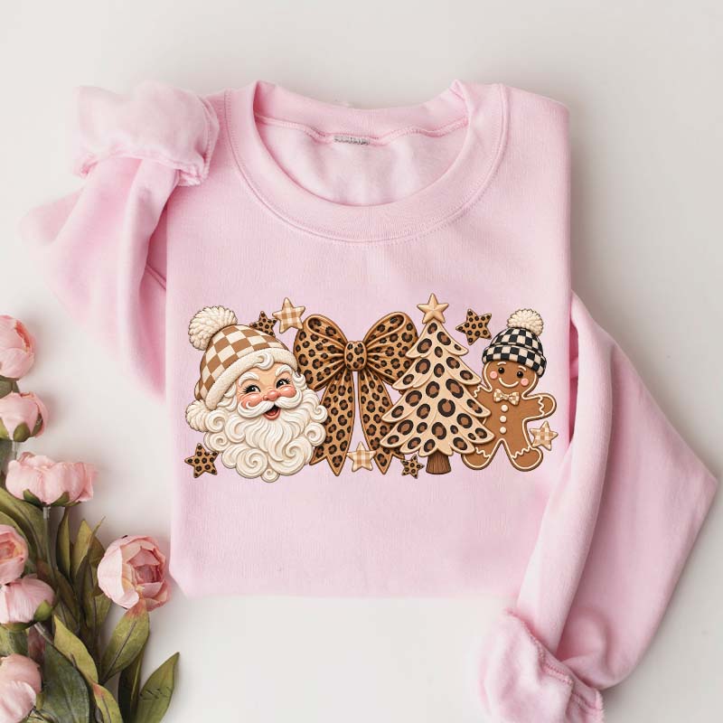 Leopard Christmas Comfort Colors Santa Sweatshirt