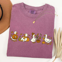 Fall Goose Vibes Autumn Coffee Pumpkin T-Shirt