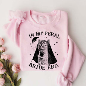 Retro Comfort Bride Wedding Cat Lover Sweatshirt