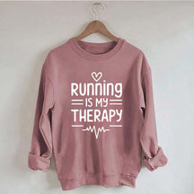 Running Is My Therapy Lover Sweatshirt