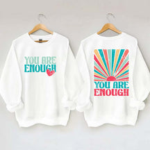 You Are Enough Vintage Retro Rainbow Sweatshirt