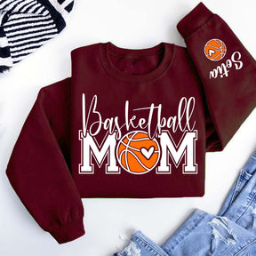 Custom Basketball Mom Cute Heart Sweatshirt