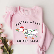 Xmas Duck Festive Goose On The Loose Sweatshirt