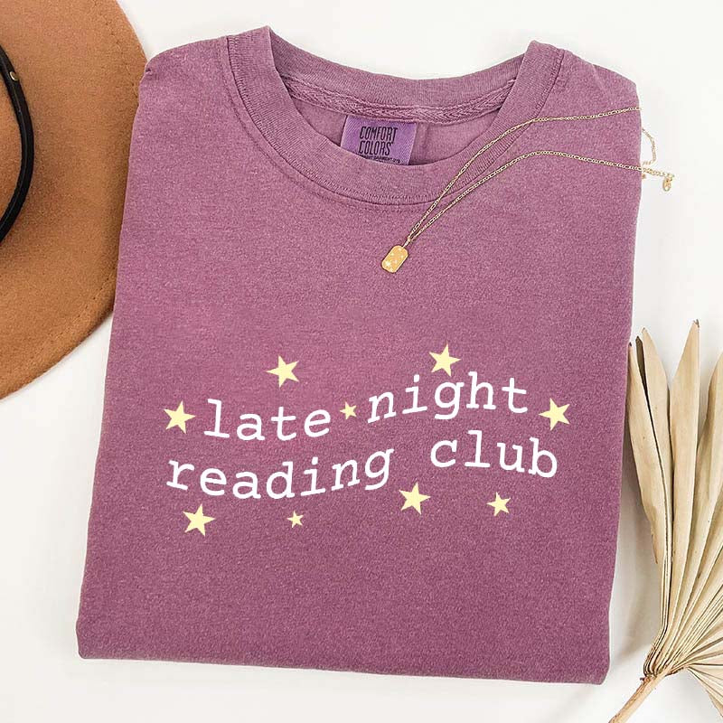 Cute Late Night Reading Club T-Shirt