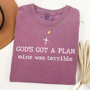 God's Got A Plan Mine Was Terrible Religous Minimalist T-Shirt