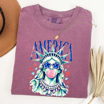 America Statue of Liberty Blowing Bubble Gum T-Shirt