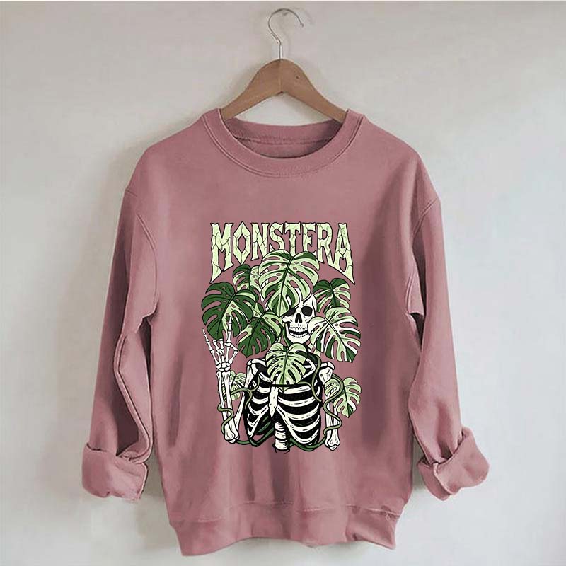 Monstera Skeleton Botanical Plant Sweatshirt